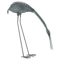Iron Grazing Crane Statue