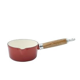 Chasseur Cast Iron 14cm, 0.75ltr Chilli Red Milk Pan Without Lid