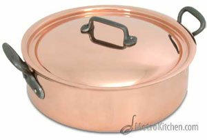 Mauviel 4.9 qt. Copper Casserole Pan w/Iron Handles & Lid 6640-28