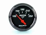Designer Black™ Water Temperature Gauge 2 1/16 in. 100 - 250 Deg. F Incl. 1/8 in. NPT Sender 3/8/0.5 in. NPT Adapter Fittings