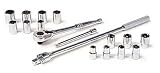 17pc Socket Set: 1/2 dr - 6 & 12pt