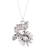 Lee Angel Silver Floral Pav? Crystal Pendant