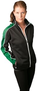 Ladies Oslo Jacket (Black/Emerald with White Piping, SM)