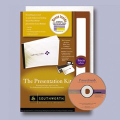 The Presentation Kit Paper/Cover/CD ROM Set, 28 lb. Snow Arc Paper (SOUPS274C) Category: Stationery and Resume Paper