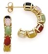 14K MULTI-COLOR JADE EARRINGS (POST)