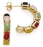 14K Multi-color Jade Earrings (post)