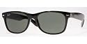 Ray Ban New Wayfarer (RB2132) Black/Crystal Green G40 Sunglasses (RB2132-901L-55-18-145)
