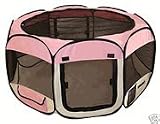 Pink Pet Tent Exercise Pen Playpen Dog Crate XS