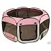 Pink Pet Tent Exercise Pen Playpen Dog Crate XS