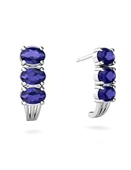 Created Sapphire 14kt White Gold Earrings