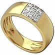 0.18Ct.T.W. Round Brilliant Cut Diamonds, 14Kt. Yellow Gold. Men's Diamond Ring