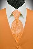 Mandarin Solid Satin Vest with Coordinating Tapestry Tie