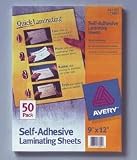 Clear Self-Adhesive Laminating Sheets, 3mm, 9 x 12, 50 per Box