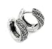 Renaissance Style 925 Sterling Silver Twisted Marcasite Huggie Earrings