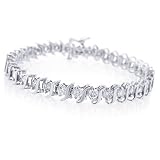 10K White Gold 1.00 Carat Diamond S-Link Bracelet -(I-J, I2-I3)