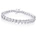 10K White Gold Diamond S-Link Tennis Bracelet (2 cttw, J-K Color, I2-I3 Clarity) - 7"