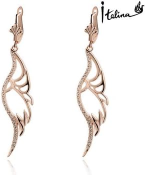 Poppular crystal earring Italina Rigant New Arrival Wings of Angel Earrings Fashion Jewelry 18KGP Top Quality Red Apple 18K Gold Color BY Mary Jay