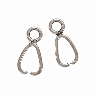 Sterling Silver Basic 15mm Stone & Crystal Pinch Pendant Bail (2)