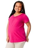 Motherhood Maternity: Plus Size Short Sleeve Scoop Neck Lightweight Maternity T Shirt