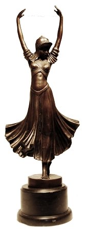 Chiparus Inspired Art Deco Hindu Dancer Bronze Sculpture
