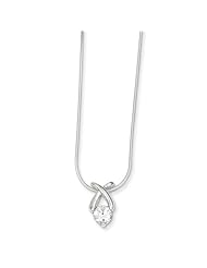 Sterling Silver 18in CZ Pendant & Chain Necklace. Metal Wt- 6g
