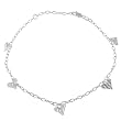 Sterling Silver Italian Dangle Heart Anklet