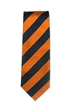 Auburn Tie - Auburn University Orange and Navy Striped Silk Necktie