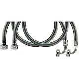 CALFLEX WMSL6 2-PACK BRAIDED STAINLESS STEEL WASHING MACHINE CONNECTORS WITH ELBOW (6 FT 2 PK)