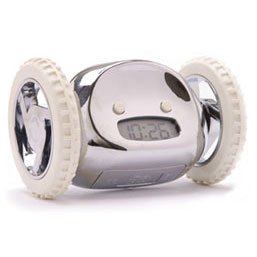 Click here to buy Clocky Mobile Alarm Clock - Chrome (CLKYcr) by Nanda.
