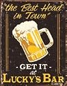 Luckys Bar Metal Sign