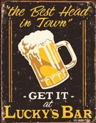 Luckys Bar Metal Sign