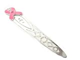 Beautiful Pink Ribbon Bookmarker/Letter Opener with Pink Crystal Accent