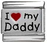 Clearly Charming I Heart My Daddy Red Heart Laser Italian Charm