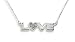 Silver Block Letter Word Love Pendant Necklace Crystal Heart Couple Mother Day Daughter Little Girl Jewelry