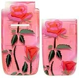  : Clear Pink Rose - Nokia 6061 Faceplate Cell Phone Cover