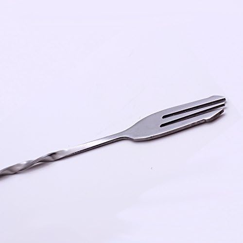 Mu Xier 3pcs New Stainless Steel Bar Cocktail Twisted Mixing Spoon Fork DIY Set Beer Brewing Utensils