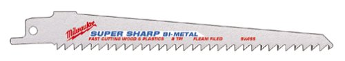 Milwaukee 48-00-5016 9-Inch Super Sawzall Blade, 6 Teeth Per Inch