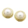 14K Yellow Gold Mabe White Cultured Pearl Earrings