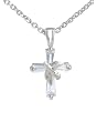 Sterling Silver CZ Cross and Dove with Link Chain