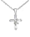 Sterling Silver CZ Cross and Dove with Link Chain