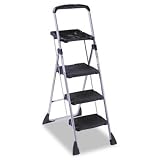 Max Work Steel Platform Step Stool, 22w x 3d x 61h, Black (CSC11880PBLW1) Category: Step Stools