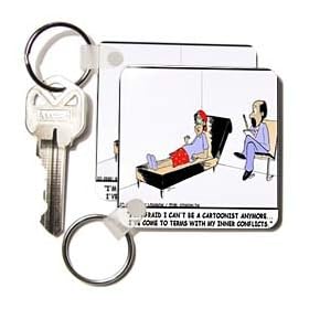 Londons Times Funny Medicine Cartoons - Losing Inner Conflicts - Key Chains