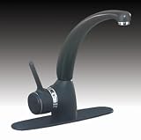 Black Large Spout Kitchen Faucet with Chrome Trim