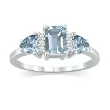 Aquamarine and Diamond Ring