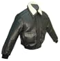 Black Leather Men's Bomber Jacket