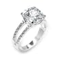 Designer Inspired CZ Rings - 3.5 carat Sterling Silver Cushion Cut CZ Engagement Ring