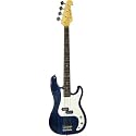 43" Transparent Blue Electric Bass with Carrying Bag and Accessories