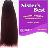 Sister's Best Human Weaving Hair Silky Straight Weave 12 inch - Color 1B - Off Black