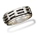Mens Oxidized Linked Bar Design Spin Sterling Silver Ring