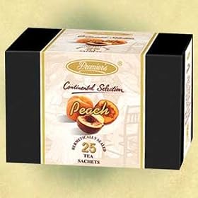 Peach Flavored Tea Bags - 25 Individual Wrapped Continental Selection Tea Bags
